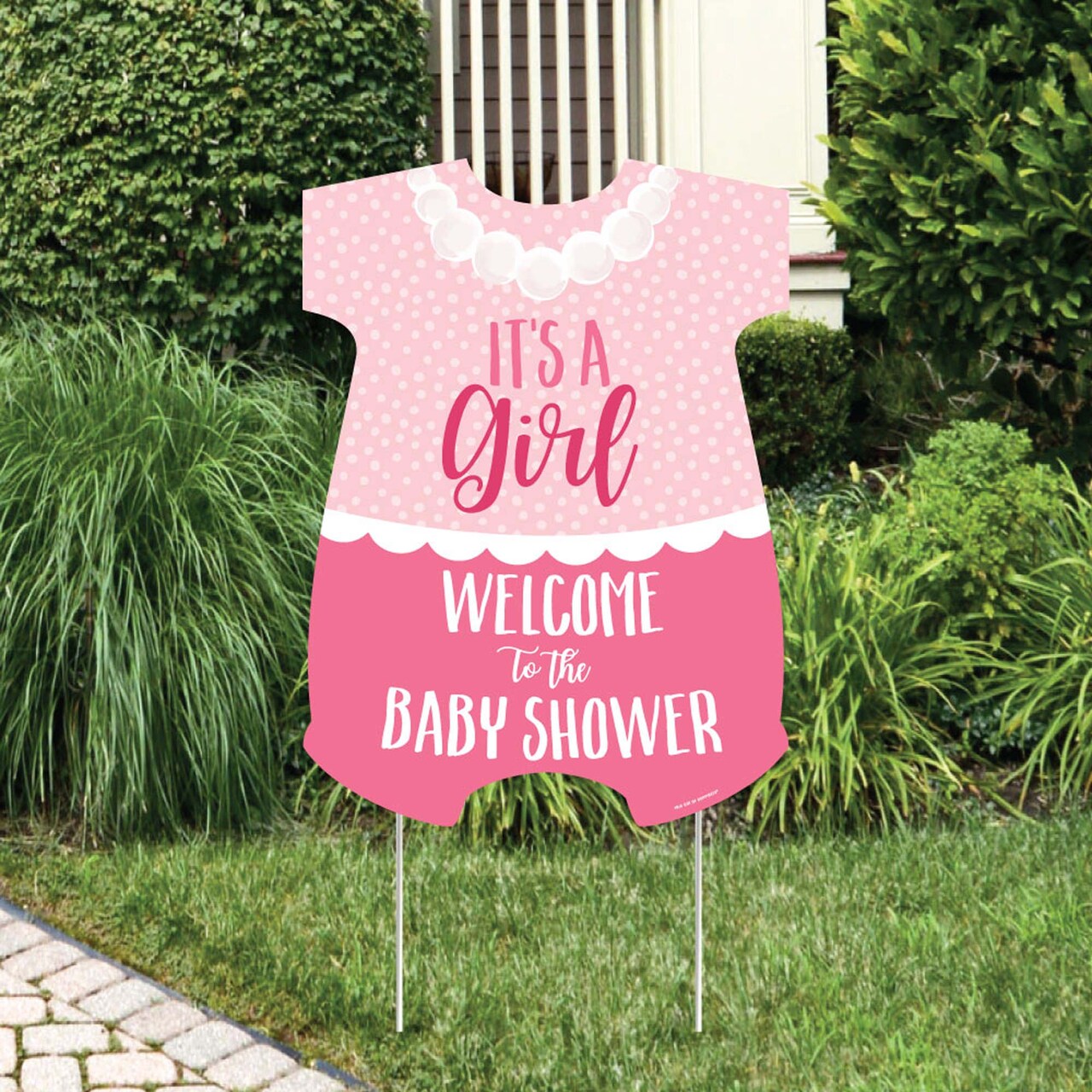 Big Dot of Happiness It's a Girl - Party Decorations - Pink Baby Shower Welcome Yard Sign
